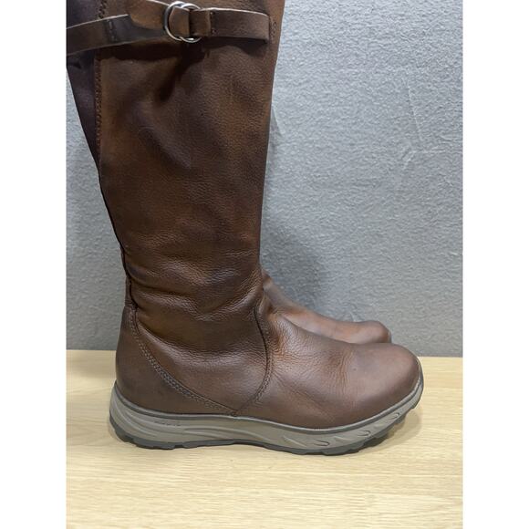 Eddie Bauer Midlite Lodge Boots Brown Leather Fleece Lined Winter Womens Size 8 - Picture 2 of 12